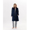 Plush flannel dressing gown ESSENTIEL 855 Navy Blue