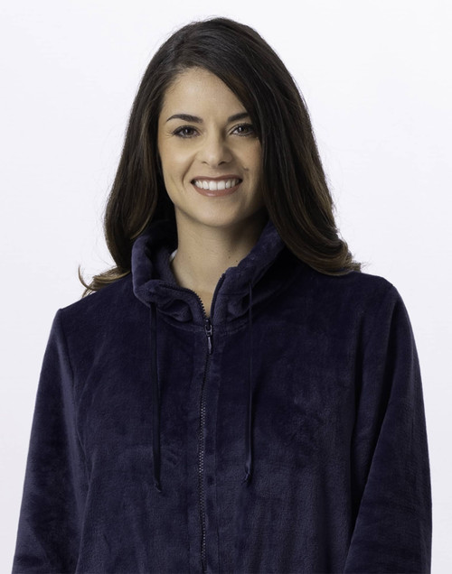 Plush flannel zip jacket ESSENTIEL 853 Navy Blue