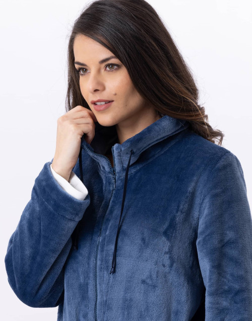 Plush flannel zip jacket ESSENTIEL 853 Prussian Blue