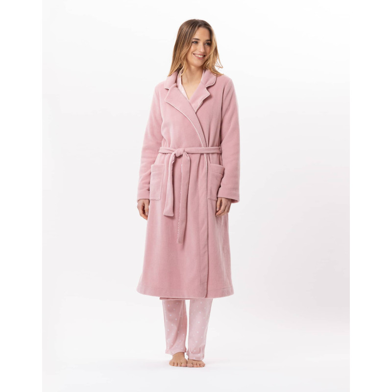 Fleece bathrobe ESSENTIEL 865 Blush | Lingerie le Chat