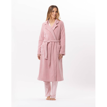 Fleece bathrobe ESSENTIEL 865 Blush | Lingerie le Chat