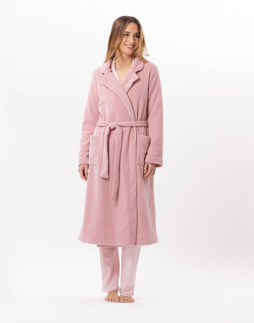 Fleece bathrobe ESSENTIEL 865 Blush | Lingerie le Chat