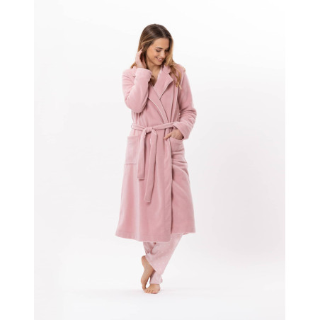 Fleece bathrobe ESSENTIEL 865 Blush | Lingerie le Chat