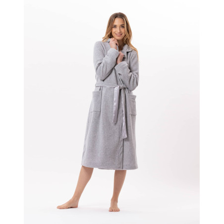 Fleece bathrobe ESSENTIEL 865 Grey | Lingerie le Chat