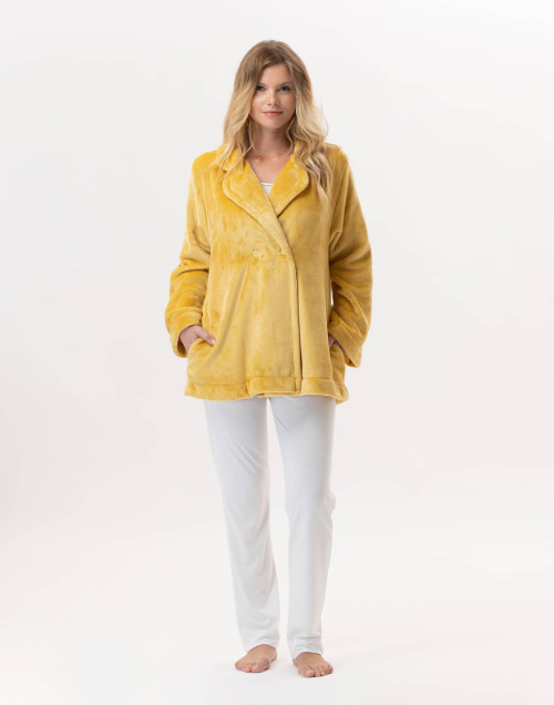 Veste en peluche flanelle ESSENTIEL H77A pollen| Lingerie le Chat