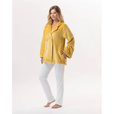 Plush flannel jacket ESSENTIEL H77A pollen| Lingerie le Chat