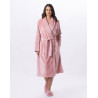 Plush flannel twill bathrobe ESSENTIEL H61B in blush