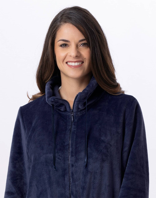 Plush flannel zip jacket ESSENTIEL 853 Navy Blue