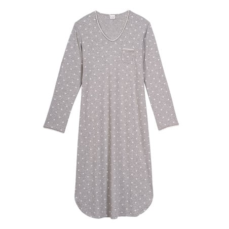 Long cotton nightdress CHAMADE 811 Grey | Lingerie le Chat