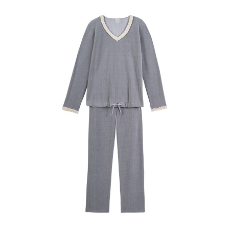 Pyjama en micropolaire DOUCE 802 Gris Chine | Lingerie le Chat