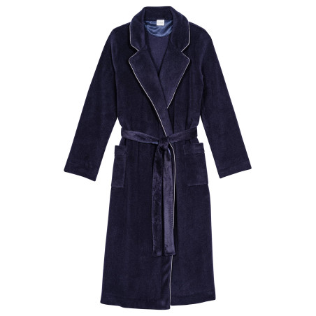 Fleece bathrobe ESSENTIEL 865 Navy Blue | Lingerie le Chat