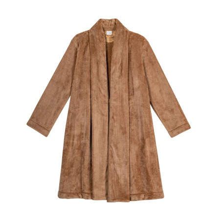 Plush flannel dressing gown ESSENTIEL 855 Gold | Lingerie le Chat