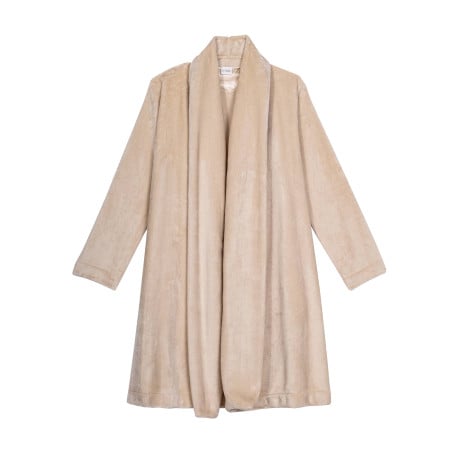 Plush flannel dressing gown ESSENTIEL 855 Shell | Lingerie le Chat