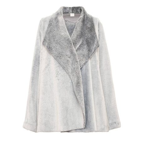 Plush flannel jacket ESSENTIEL 873 Grey | Lingerie le Chat