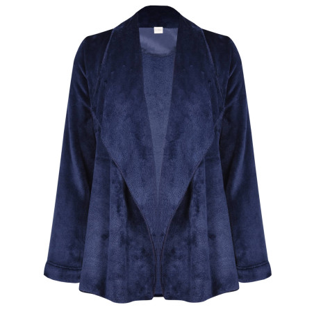 Plush flannel jacket ESSENTIEL 873 Navy Blue | Lingerie le Chat