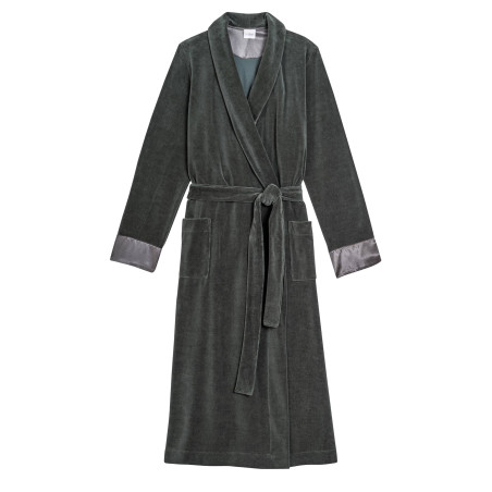 Velvet bathrobe ESSENTIEL 867 Moss Green | Lingerie le Chat