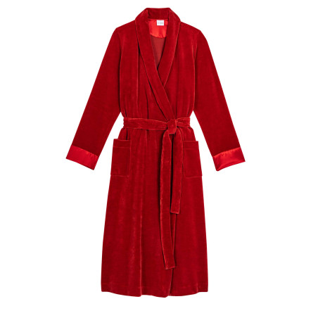 Velvet bathrobe ESSENTIEL 867 Tomette | Lingerie le Chat