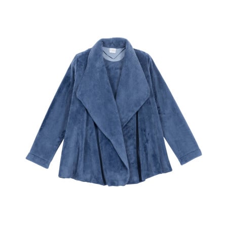 Plush flannel jacket ESSENTIEL 873 Prussian Blue | Lingerie le Chat