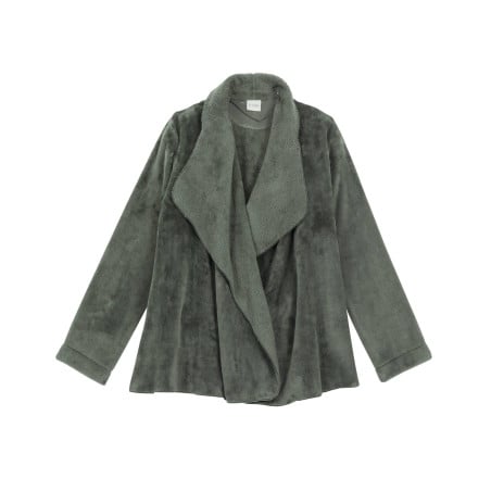 Plush flannel jacket ESSENTIEL 873 Moss Green | Lingerie le Chat