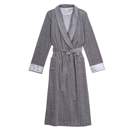 Velvet bathrobe ESSENTIEL 867 Grey | Lingerie le Chat