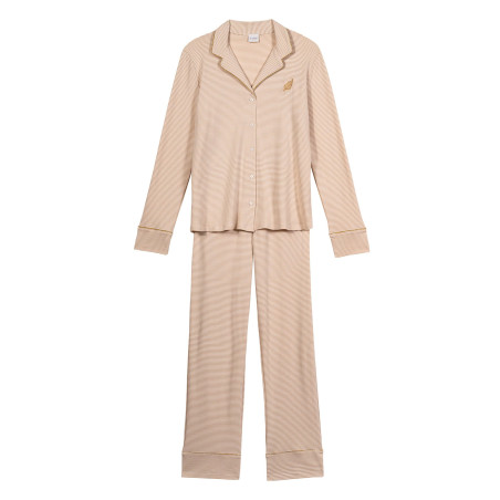 Cotton button-down pyjamas GARANCE 806 Gold | Lingerie le Chat