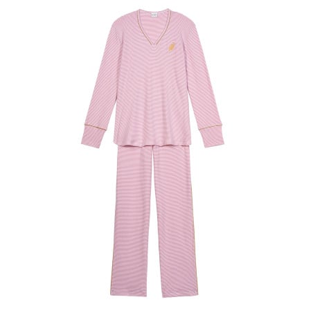 Cotton pyjamas GARANCE 802 Pink / White | Lingerie le Chat