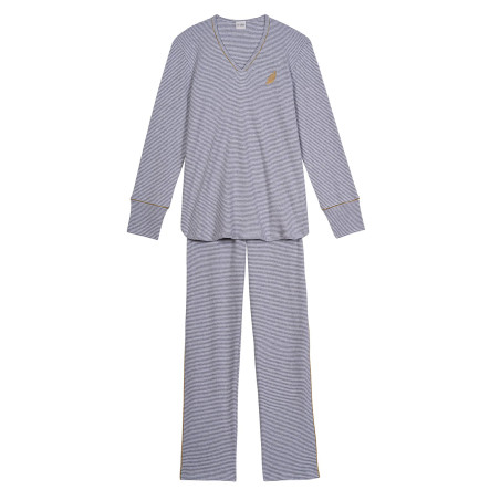 Cotton pyjamas GARANCE 802 Grey / White | Lingerie le Chat