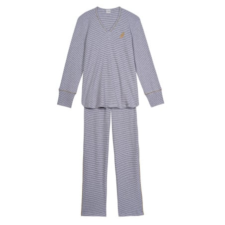 Pyjama en coton GARANCE 802  Gris Chine/Blanc | Lingerie le Chat