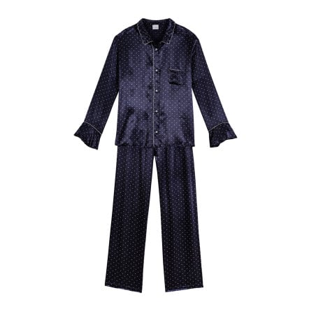 Pyjama boutonné en viscose MOON 806 Marine | Lingerie le Chat