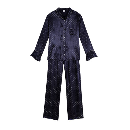 Viscose button-down pyjamas MOON 806 Navy Blue | Lingerie le Chat