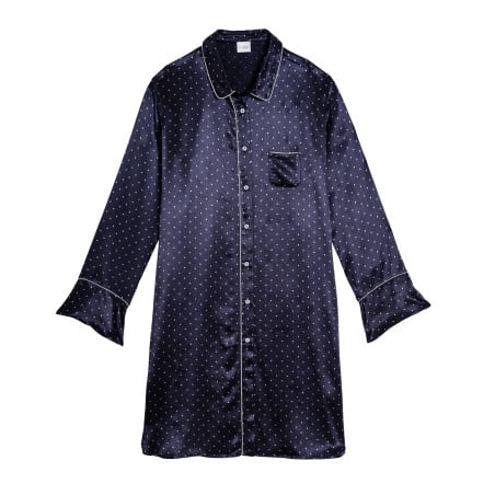 Viscose button-down shirt MOON 805 Navy Blue | Lingerie le Chat