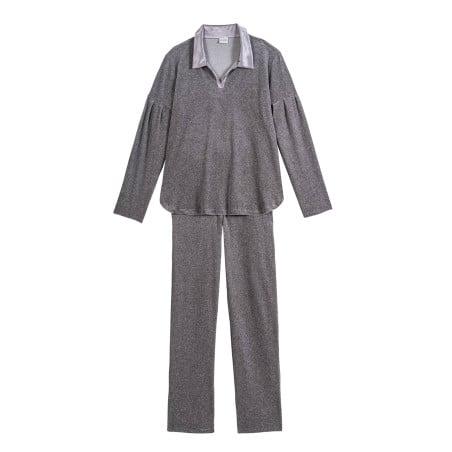 Pyjama en velours VELVET 802  Gris Chine | Lingerie le Chat