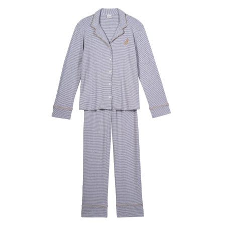 Cotton button-down pyjamas GARANCE 806 Grey / White | Lingerie le Chat