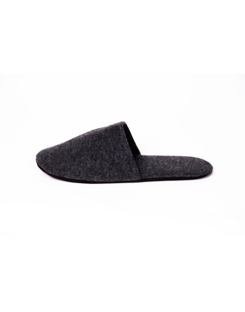 Chaussons mules cachemire anthracite