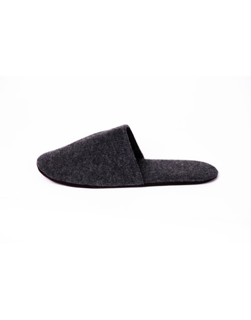 Cashmere mule slippers in anthracite