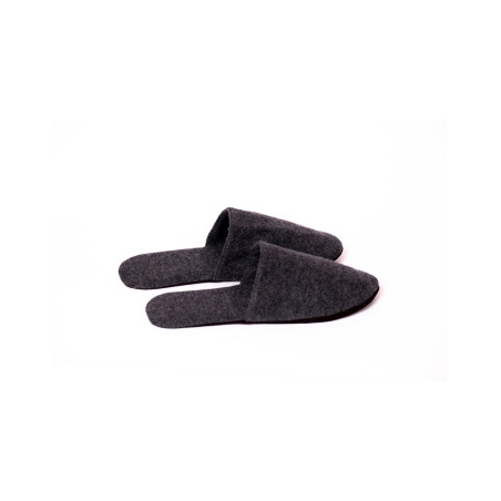 Chaussons mules cachemire coloris anthracite - Lingerie le Chat