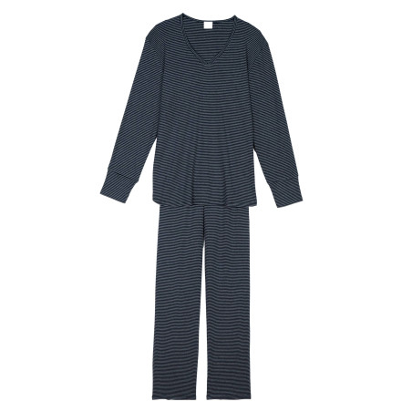 Pyjama en coton GARANCE 802RL Gris Chiné clair/foncé