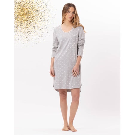 Cotton nightdress CHAMADE 801 Grey | Lingerie le Chat