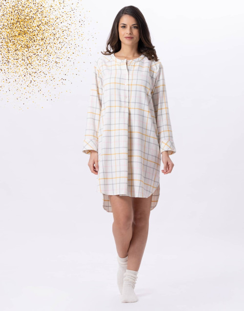 Cotton button-down nightshirt FELICITA 805 Multico | Lingerie le Chat