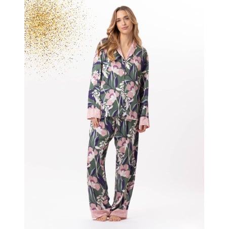 Button-down pyjamas in viscose GIOIA 806 Multico | Lingerie le Chat