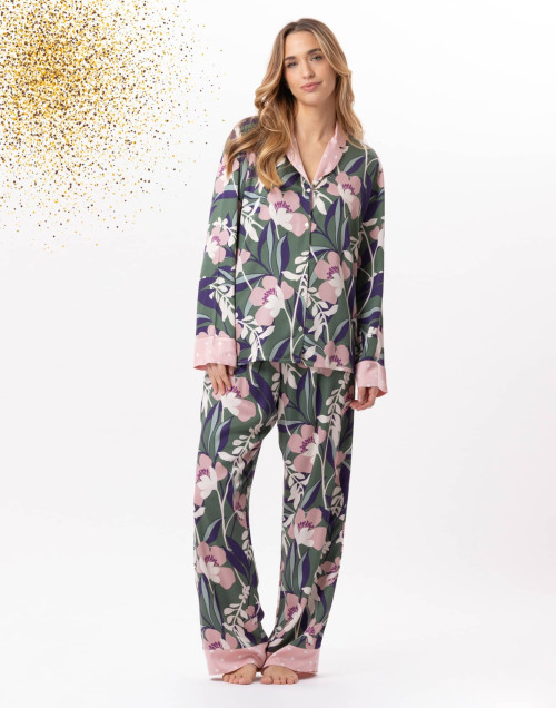 Button-down pyjamas in viscose GIOIA 806 Multico | Lingerie le Chat