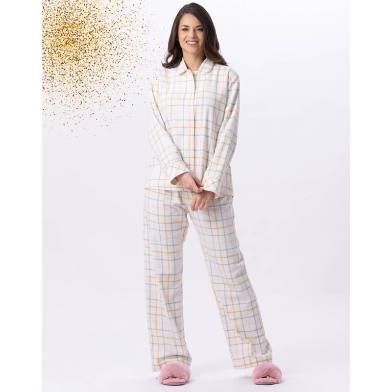 Cotton button-down pyjamas FELICITA 806 Multico | Lingerie le Chat