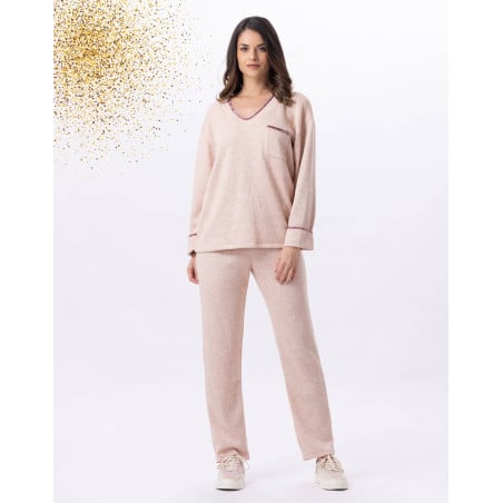 Knitted jogging suit ALPAGA 802 Beige Pink | Lingerie le Chat