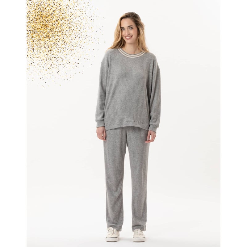 Knitted jogging suit ESMEE 802 Grey | Lingerie le Chat