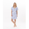 Chemise de nuit en coton BLOOM 901 Bleu