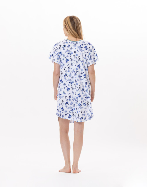 Chemise de nuit en coton BLOOM 901 Bleu