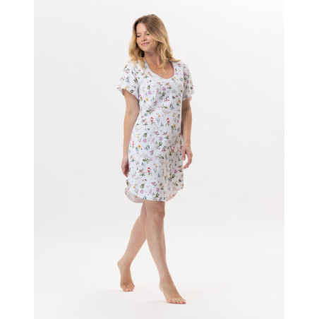 Cotton Nightdress BLOOM 901 Coral | Lingerie le Chat