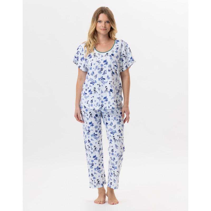 Cotton Pyjama BLOOM 902 Blue | Lingerie le Chat