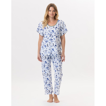 Cotton Pyjama BLOOM 902 Blue | Lingerie le Chat