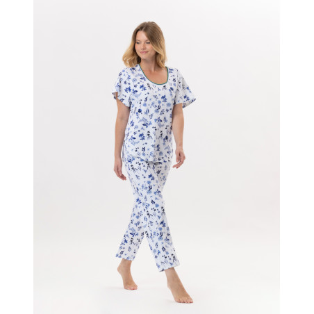 Cotton Pyjama BLOOM 902 Blue | Lingerie le Chat